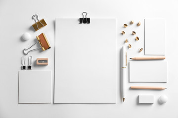 Blank items as mockups for branding on white background