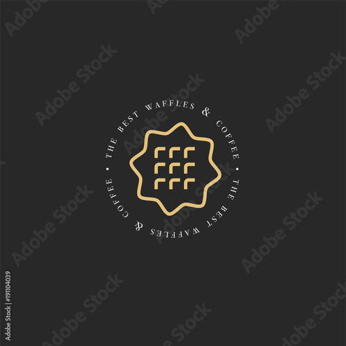 Vector design template and emblem - waffle icon for bake shop. Sweet shop.