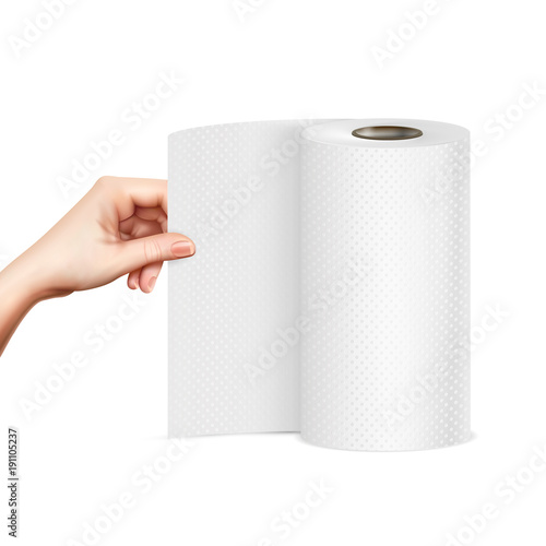 Paper Towel Hand Realistic Image