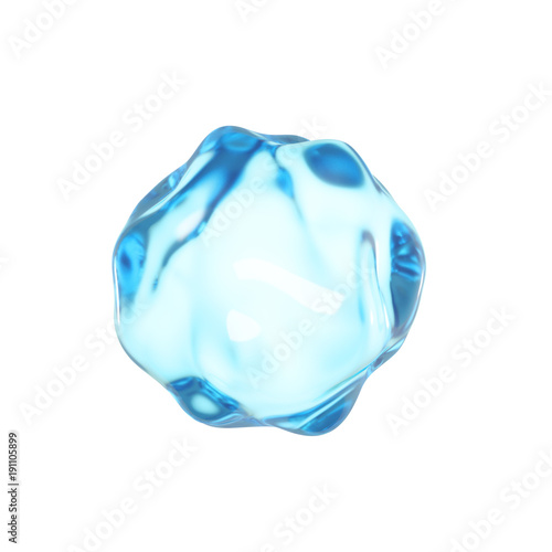 Foto Isolated ice ball against white background, drop of water