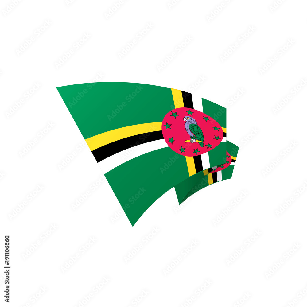 Fototapeta premium Dominica flag, vector illustration
