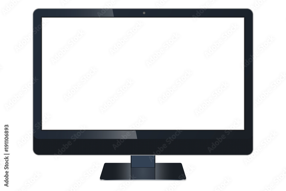 LCD computer, tv monitor isolated on a white background. LCD computer, tv monitor isolated on a white background.