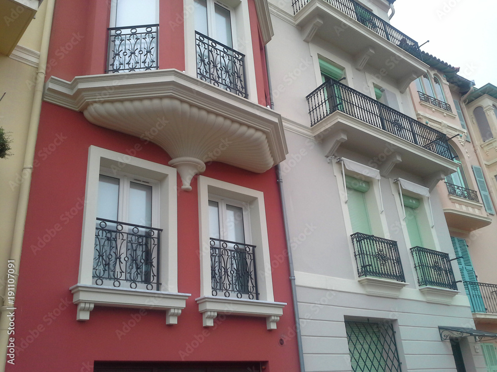 Obraz premium Monaco-Ville architecture, Fragment of typical architectural structures of Monaco