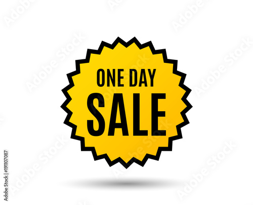 One day Sale. Special offer price sign. Advertising Discounts symbol. Star button. Graphic design element. Vector