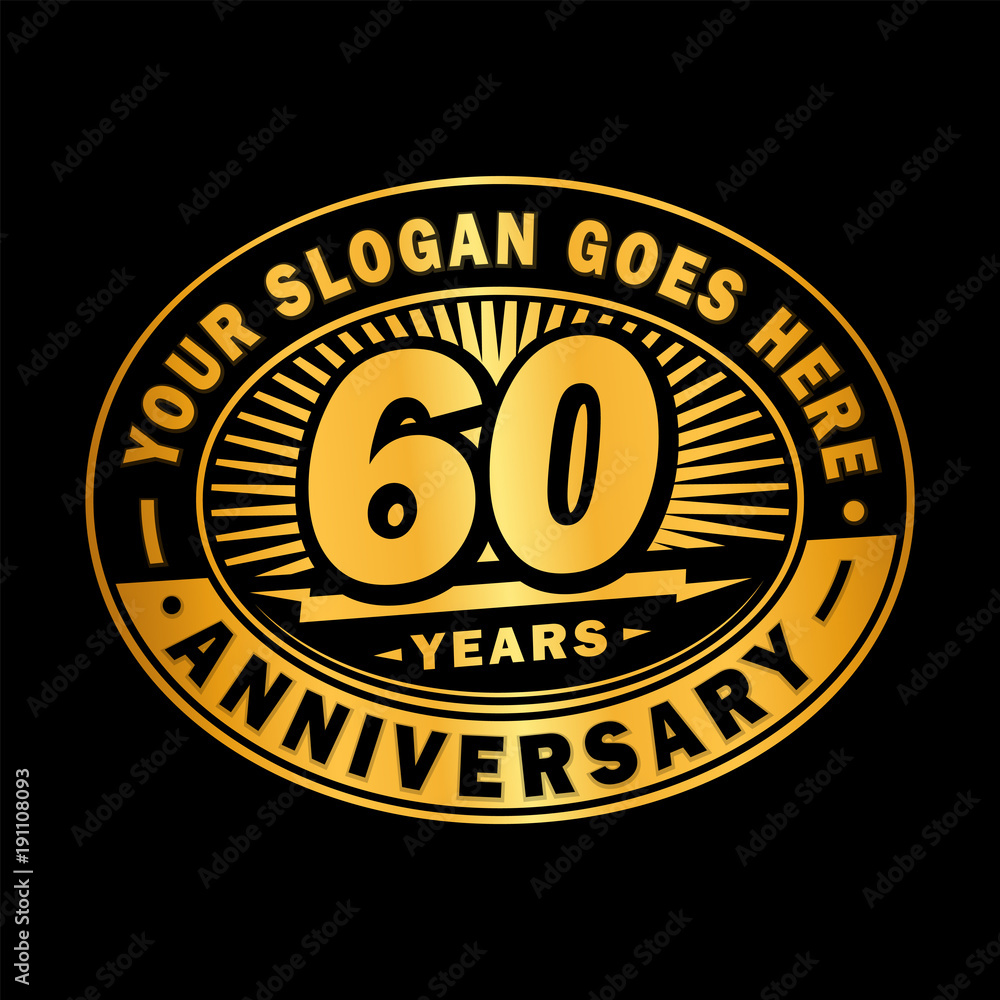 60 years anniversary design template. Vector and illustration. 60th logo. 
