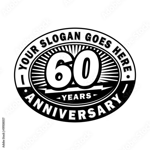 60 years anniversary design template. Vector and illustration. 60th logo. 
