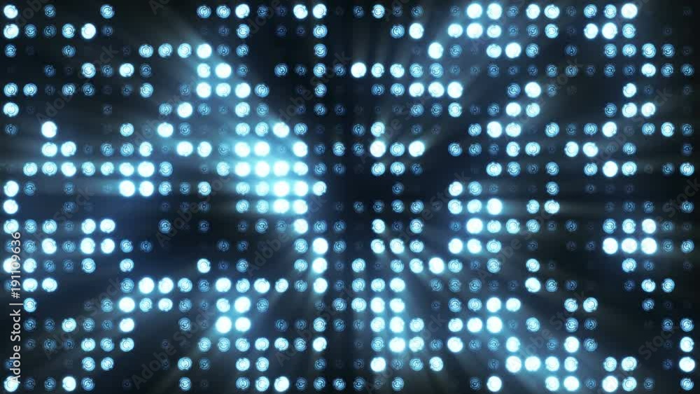 Bright floodlights flashing. Blue Bright floodlights flashing. Blue