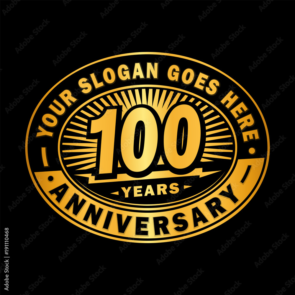 100 years anniversary design template. Vector and illustration. 100th logo. 
