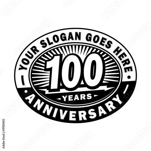 100 years anniversary design template. Vector and illustration. 100th logo. 
