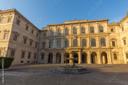 Sunset view of Palazzo Barberini - National Gallery of Ancient Art in Rome, Italy