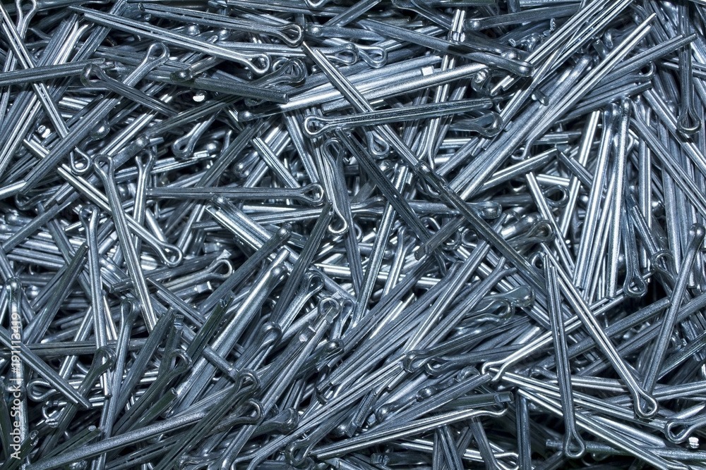 Pile of cotter pins to ensure the bolt and other connections Pile of cotter pins to ensure the bolt and other connections
