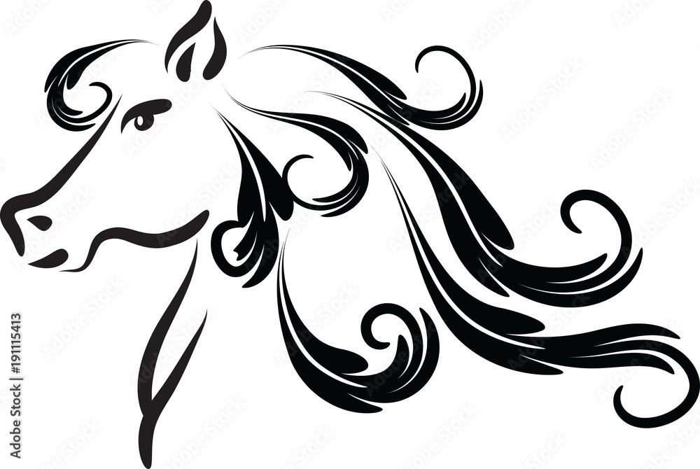 horse head design icon