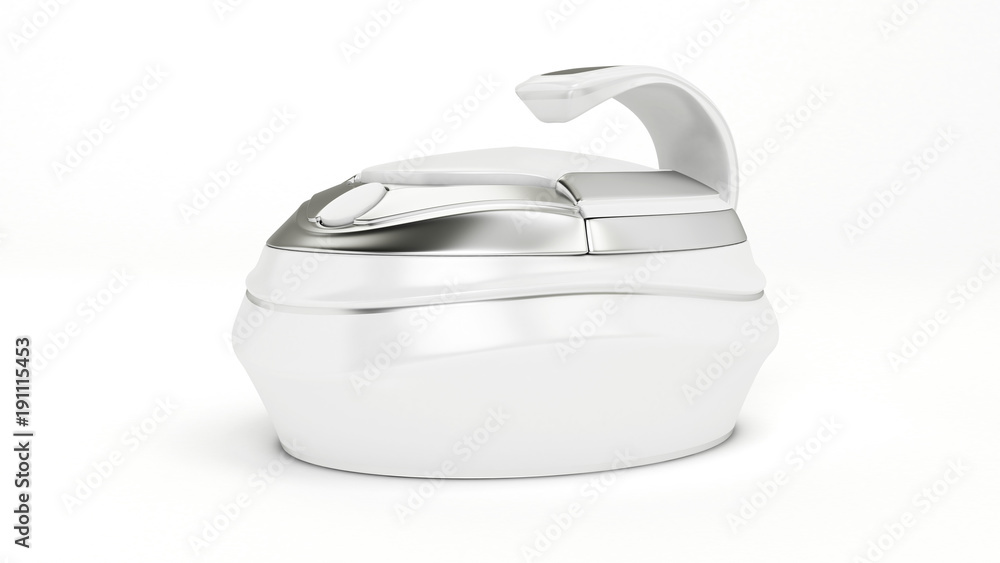 Stylish white background, original design multicooker. 3d illustration, 3d rendering. Stylish white background, original design multicooker. 3d illustration, 3d rendering.