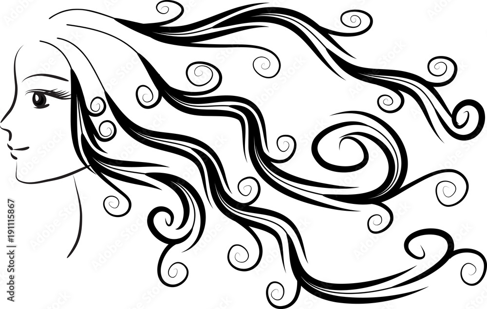 Fototapeta premium beauty wave hair design