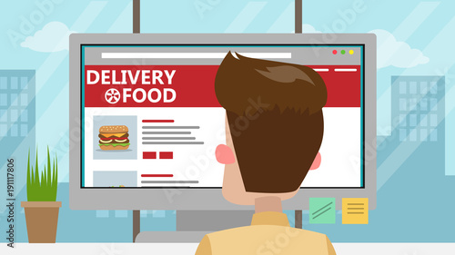 Businessman ordering food.