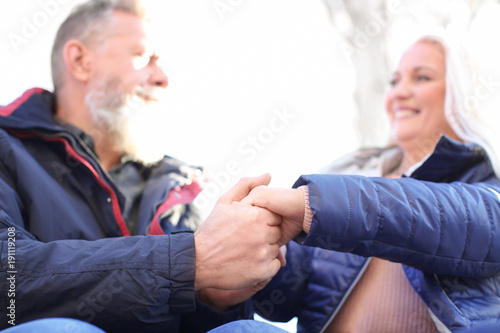 Happy mature couple outdoor...