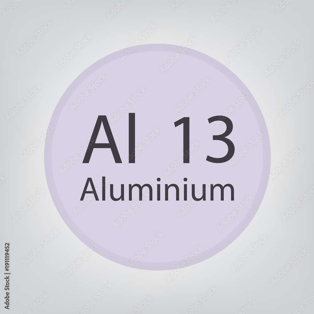 aluminium Al chemical element icon- vector illustration aluminium Al chemical element icon- vector illustration