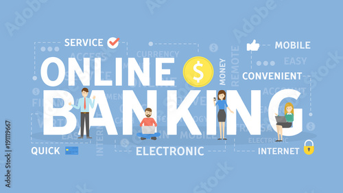 Online banking concept.