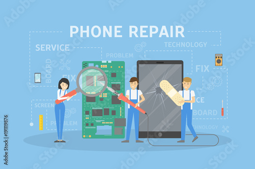 Phone repair concept.