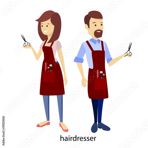 Hair stylists couple.