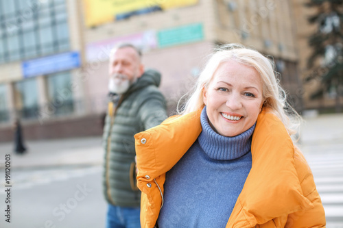 Happy mature couple outdoors