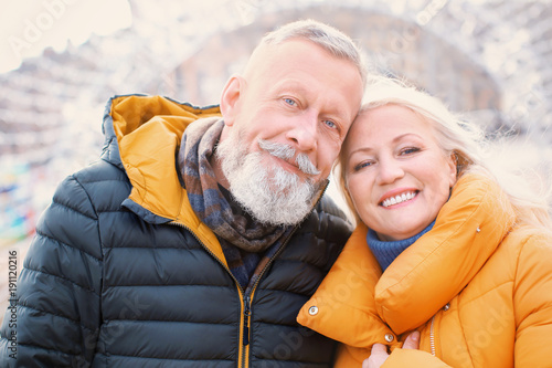 Happy mature couple outdoors