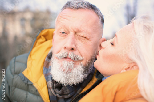 Happy mature couple outdoors