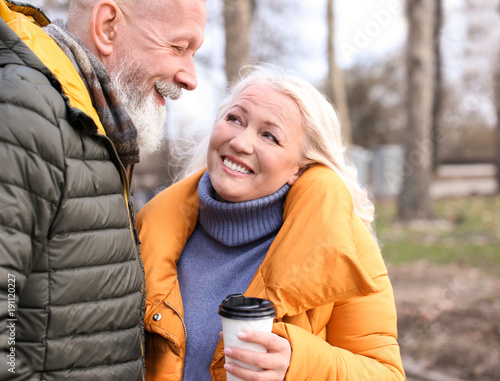 Happy mature couple outdoors
