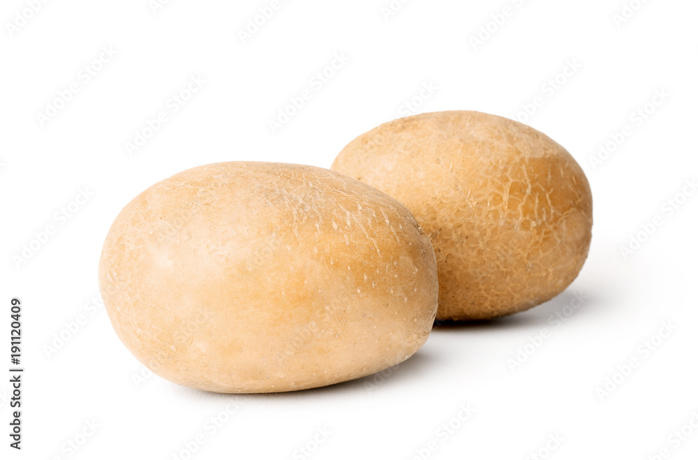 Fototapeta premium Fresh raw potatoes on white background