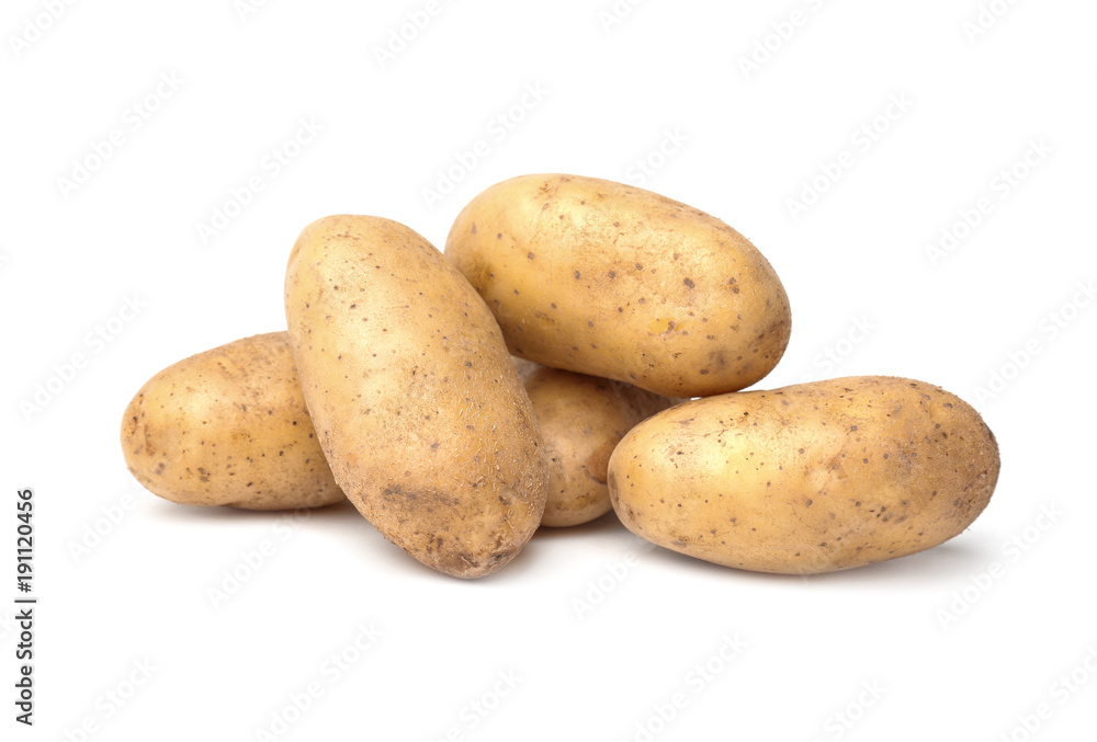 Fresh raw potatoes on white background Fresh raw potatoes on white background