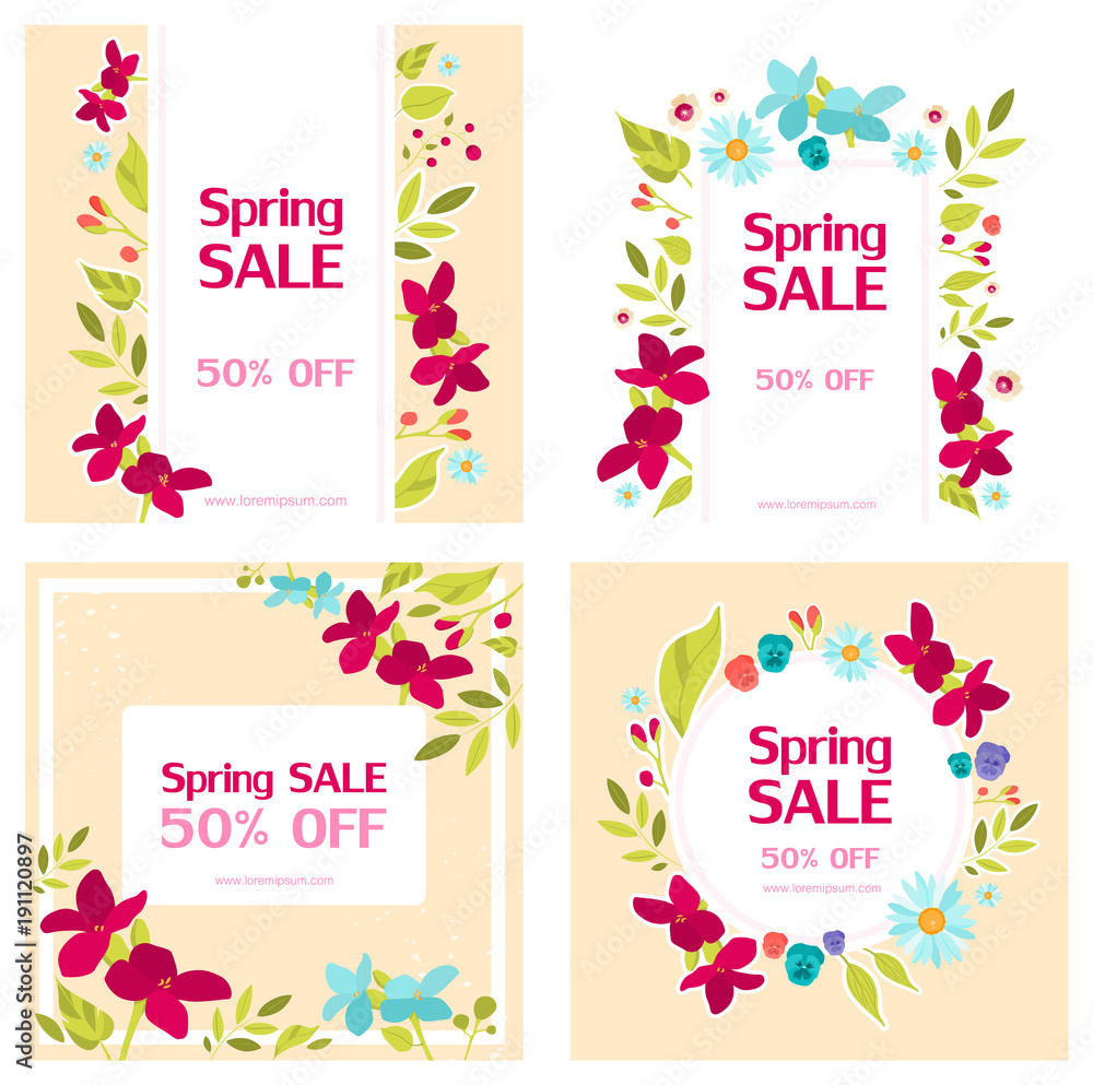 Obraz premium Spring sale set.