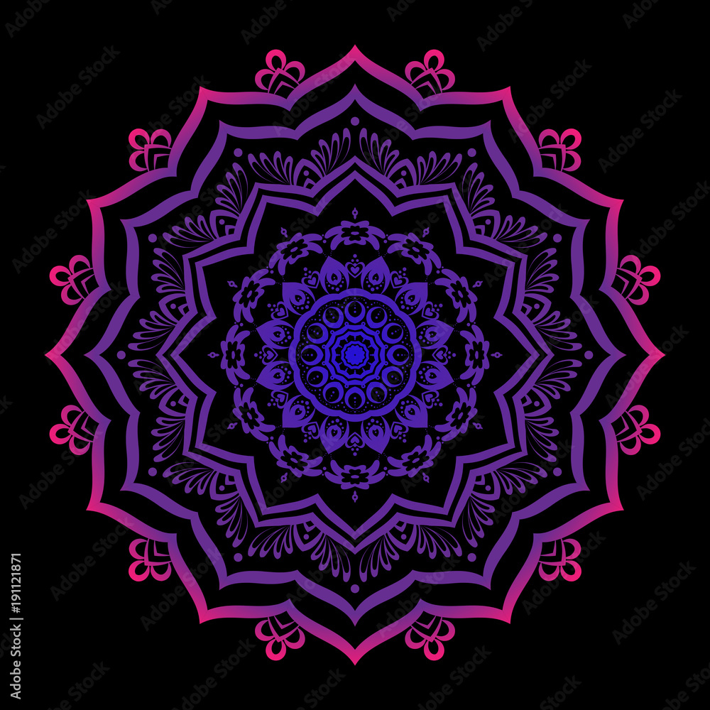 Vector Beautiful Deco Monochrome Contour Mandala Vector Beautiful Deco Monochrome Contour Mandala