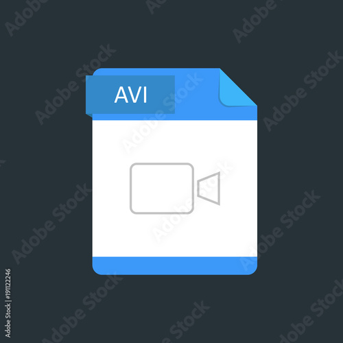 Free Download AVI file type icon. Vector illustration isolated on a dark blue background - GFXLoad