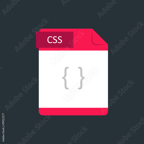 CSS file type icon. Vector illustration isolated on a dark blue background photo