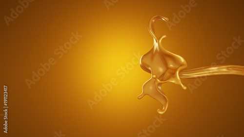 A splash of caramel. 3d illustration  3d rendering.