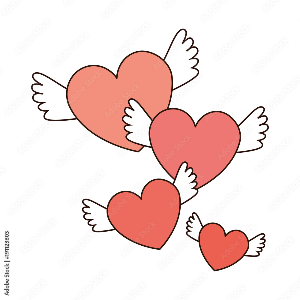 hearts love with wings vector illustration design hearts love with wings vector illustration design