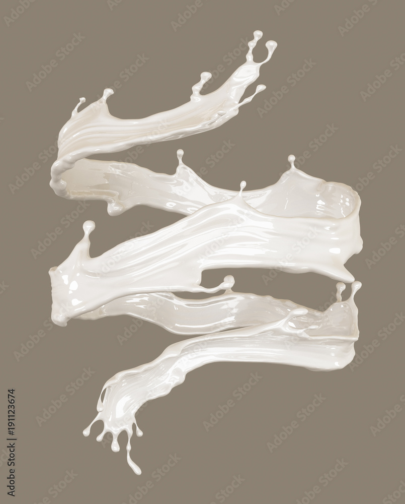 A splash of milk. 3d illustration, 3d rendering. A splash of milk. 3d illustration, 3d rendering.