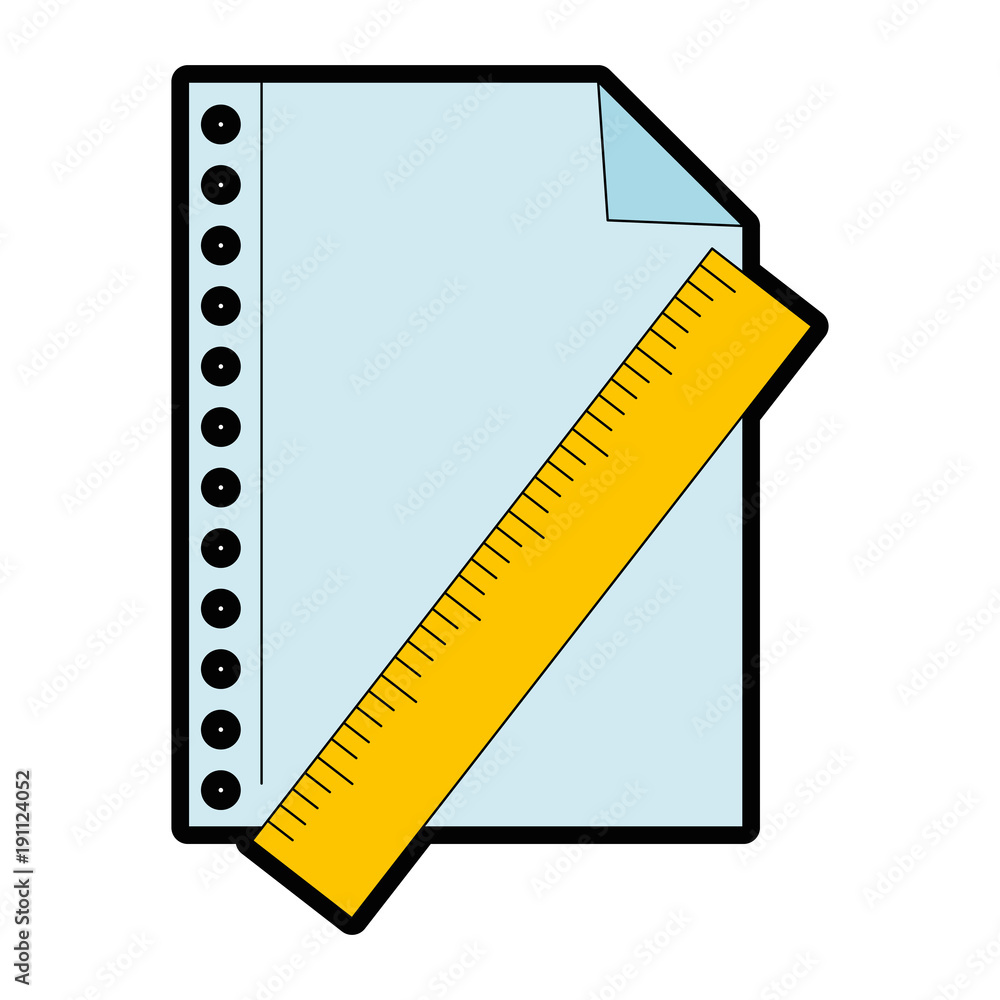 sheet of notebook with rule vector illustration design