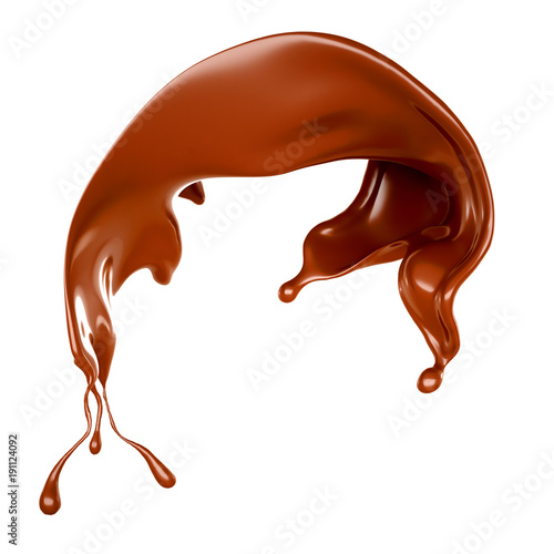 A splash of chocolate. 3d illustration  3d rendering.