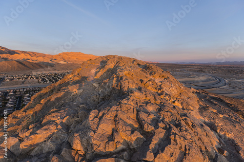Sunrise light on Lone Mountain peak in northwest Las Vegas Nevada.