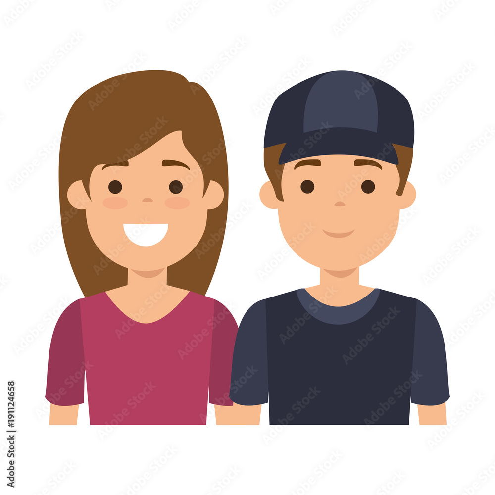 lovers couple avatars characters vector illustration design lovers couple avatars characters vector illustration design
