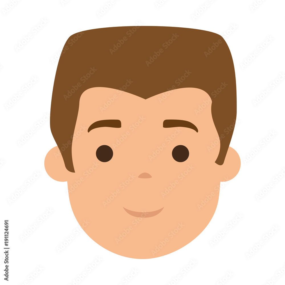 Fototapeta premium young man head avatar character vector illustration design
