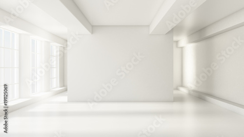 White interior room. 3d illustration  3d rendering.