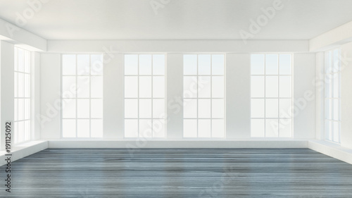 Wallpaper Mural White interior room. 3d illustration, 3d rendering. Torontodigital.ca