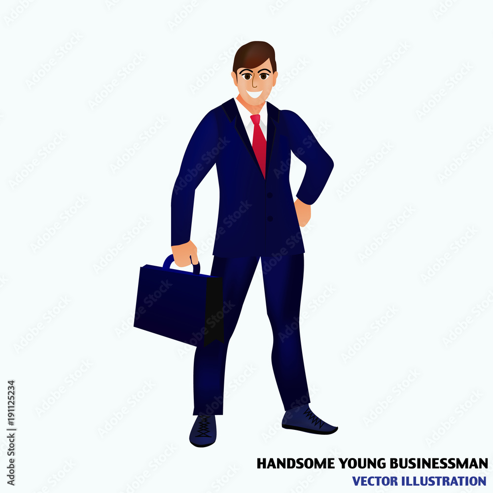 Handsome businessman isolated vector Handsome businessman isolated vector