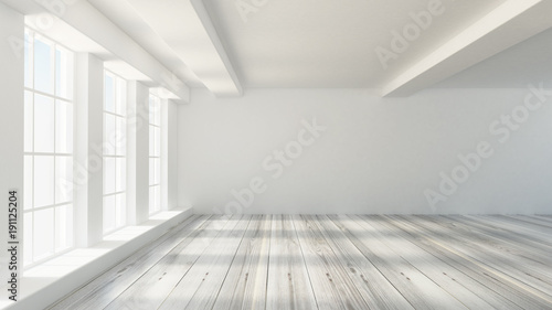 White interior room. 3d illustration  3d rendering.