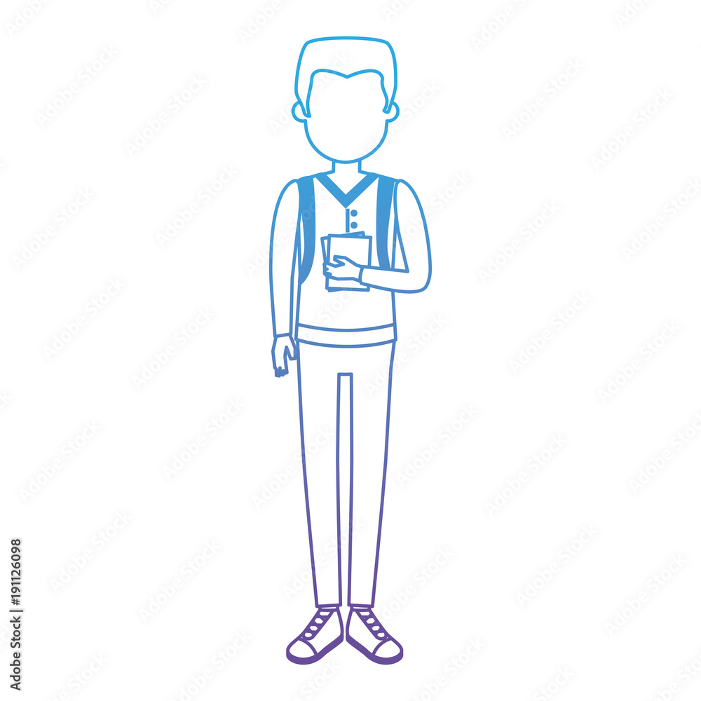 young man with school bag avatar character vector illustration design young man with school bag avatar character vector illustration design