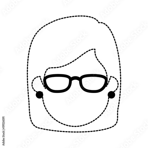 beautiful woman with glasses avatar character vector illustration design