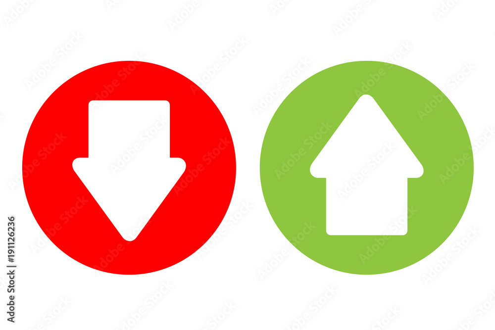 Arrow green and red vector button design. Arrow green and red vector button design.
