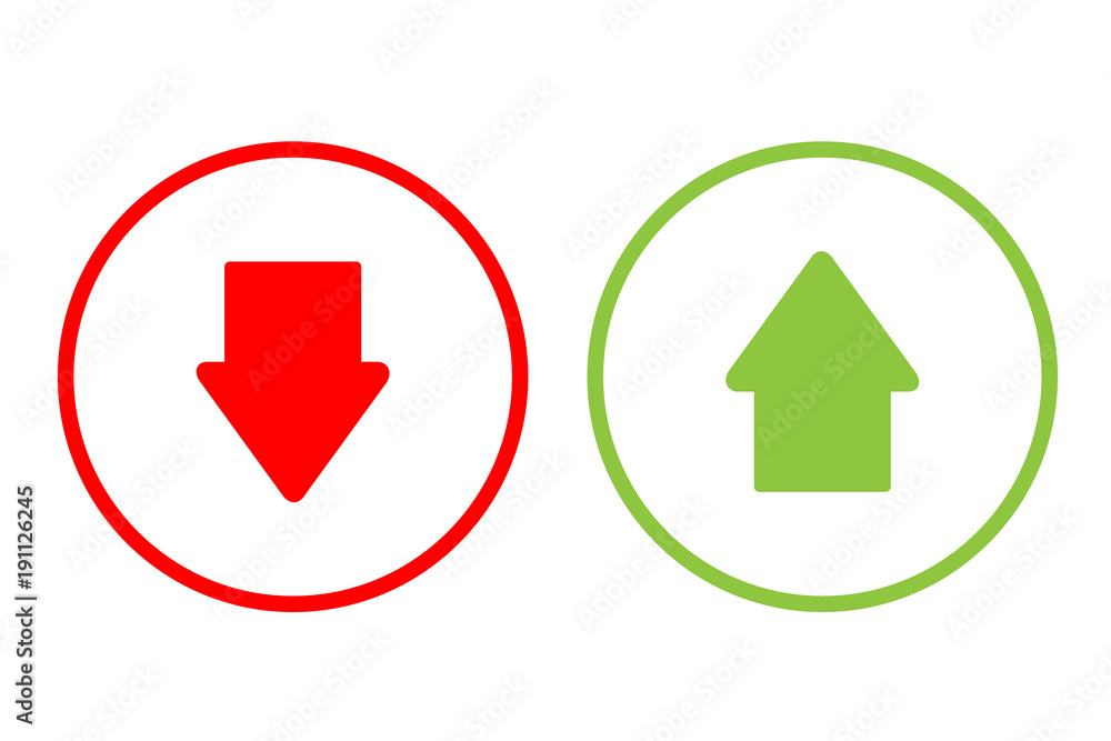Arrow green and red vector button design. Arrow green and red vector button design.